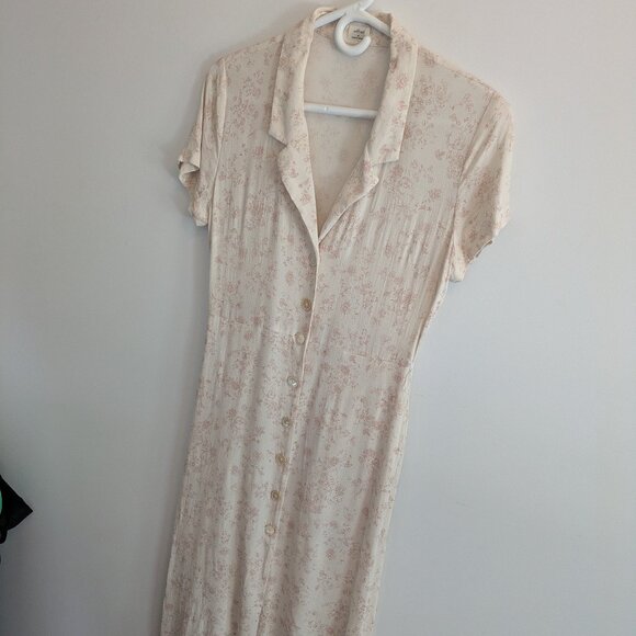 Aritzia Shirt Dress in Bone/Heirloom Pink - Picture 3 of 6